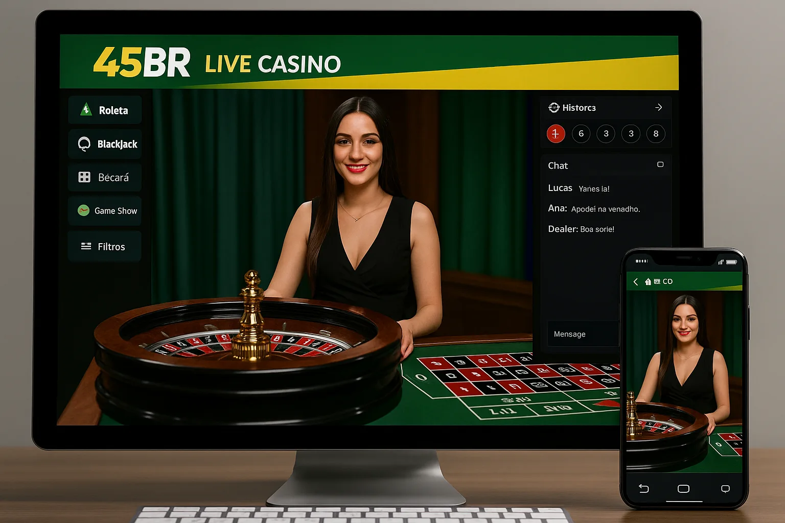 O 45BR Live Casino lança promoções regularmente